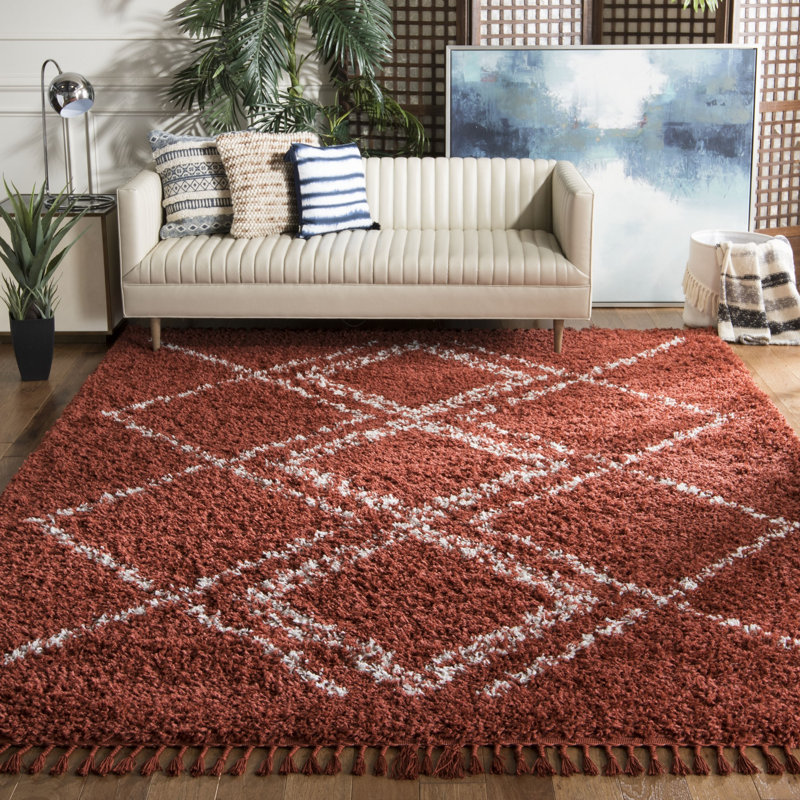 Ashcroft Pro Lux Shag 400 Performance Geometric Rug, Rectangle 5' x 8'