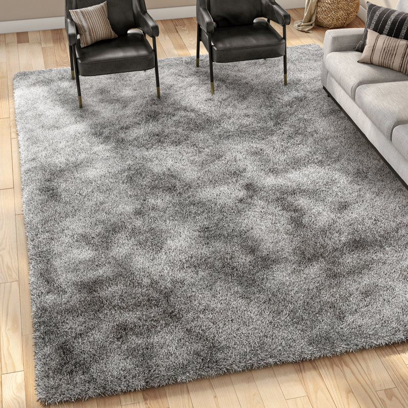Tapis argenté à poils longs Selsey, Rectangle 9 pi x 12 pi
