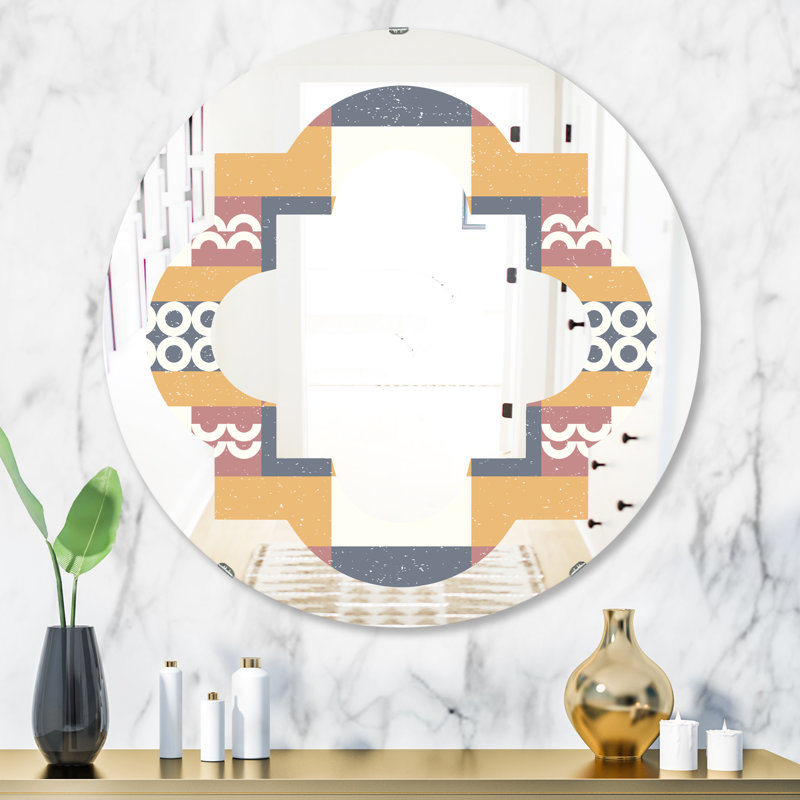 Miroir mural Quatrefoil, 23,6 po x 23,6 po, Conception géométrique VI 