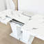 Table extensible en faux marbre blanc pour 6 à 10 personnes, style contemporain et design élégant