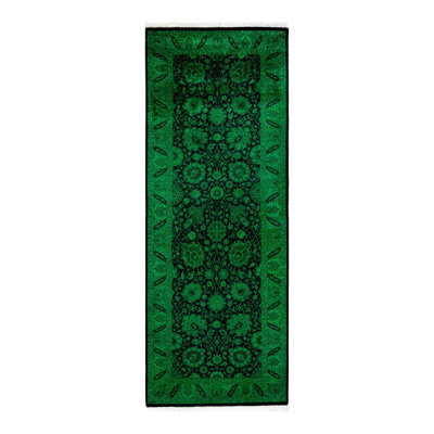 Osbaldo One-of-a-Kind 3' 0" X 8' 1" New Age Runner Wool Area Rug Green