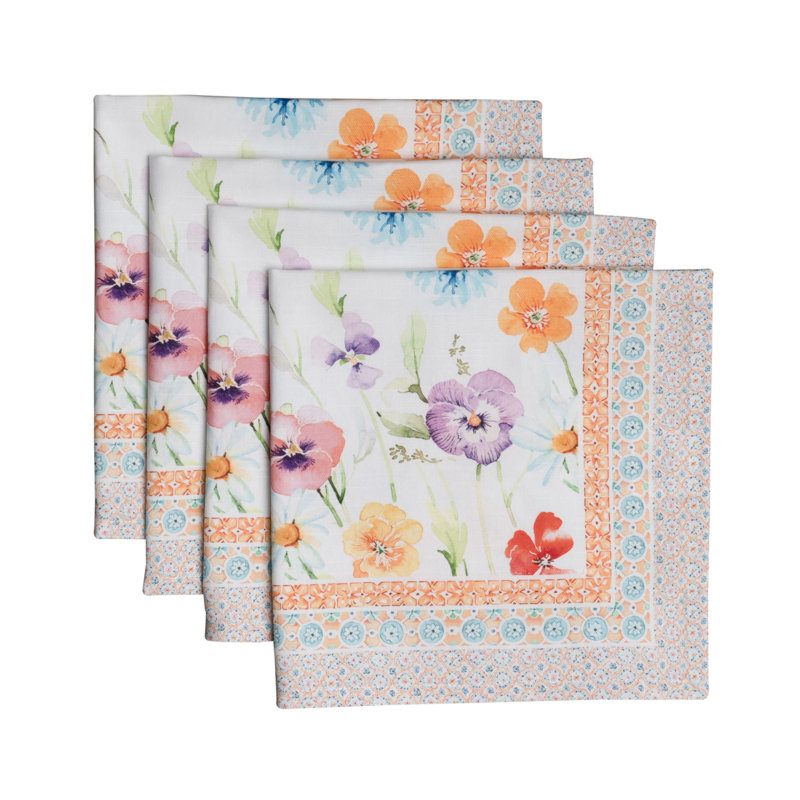 Ensemble de 4 serviettes de table en tissu 100% coton réutilisables de tous les jours Maison de Hermine