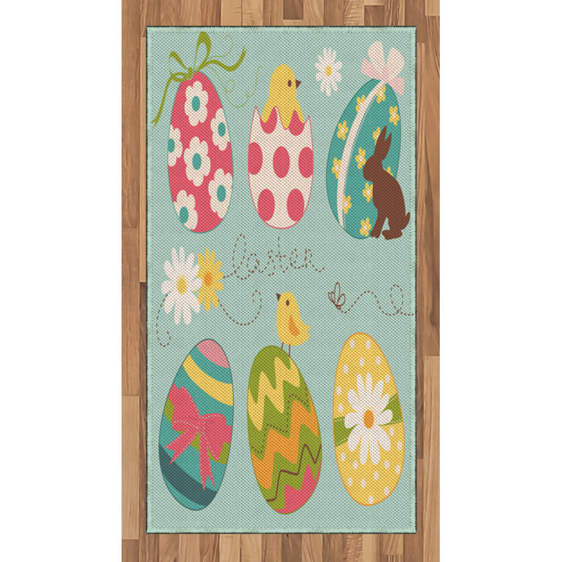 Easter High Density Long Fiber Poly Threads Decorative Area Rug Carpet, Rectangle 2'7" x 5'