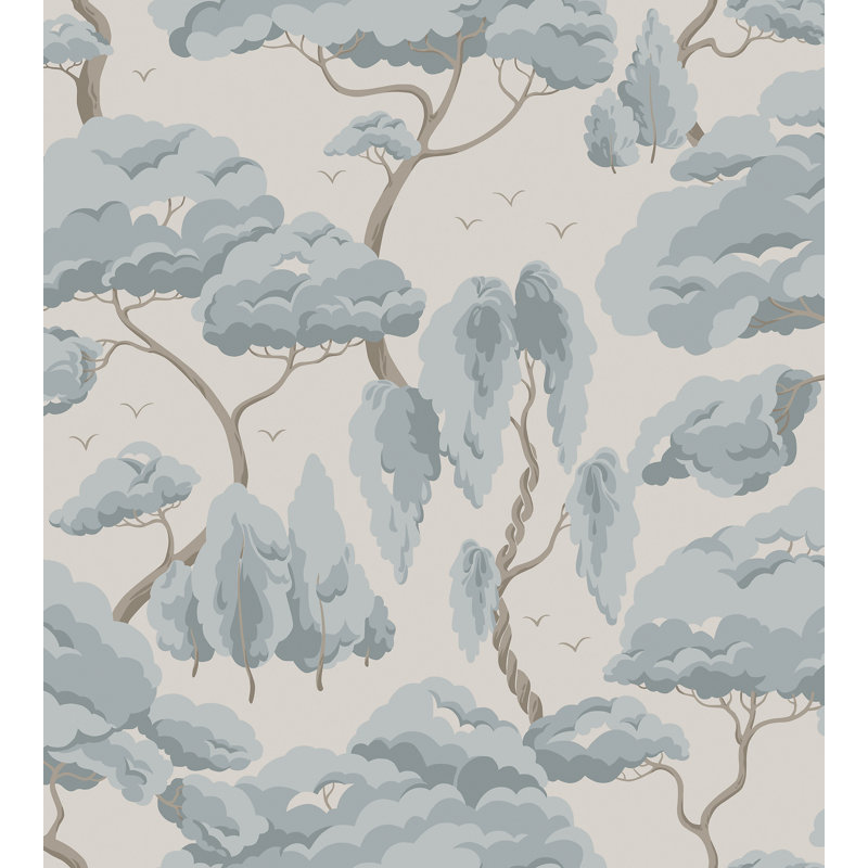 Jordnara Floral Wallpaper Roll, Misty Blue