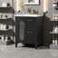 Meuble-lavabo simple 24 po avec lavabo en céramique (encastré) et armoire en bois massif-2075425028