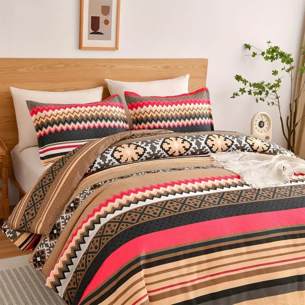 HGmart 2/3 Piece Bedroom Comforter Set Soft Bohemian Striped Print For ...