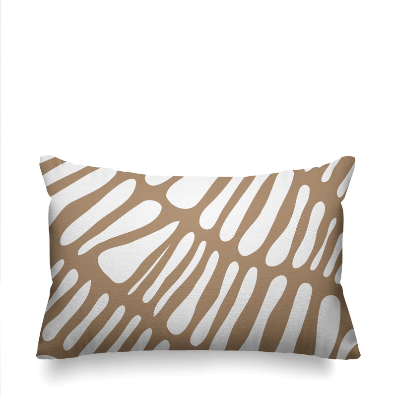 Housse de coussin rectangulaire pour l'extérieur Tribal, Beige