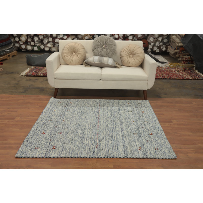Handmade Wool Gabbeh Style Square Indian Rug 5x5