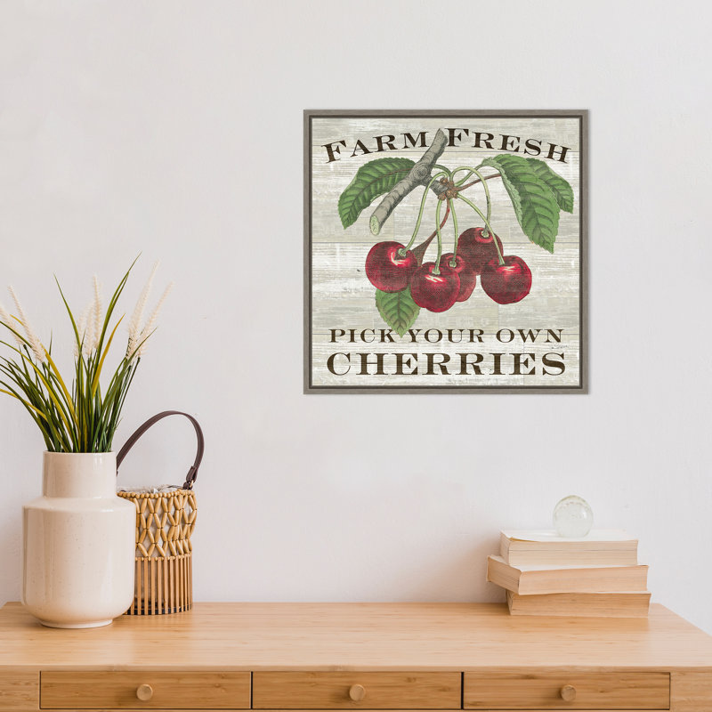 « Farm Fresh cerises » par Sue Schlabach-Floater frame, impression sur toile