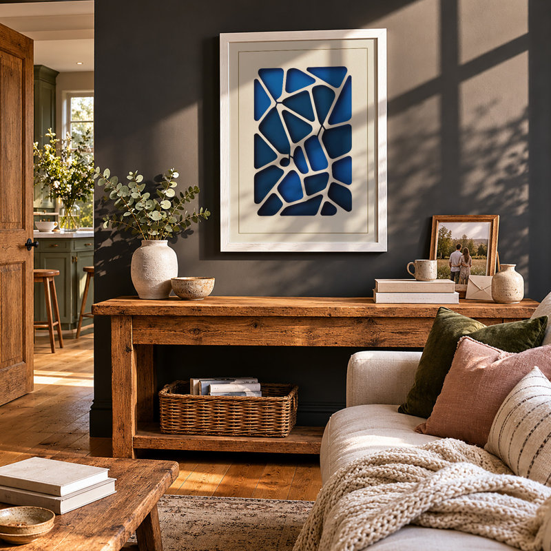 Fractured Geometry Geometric - Print, A3 - 42.0 x 29.7 cm, White