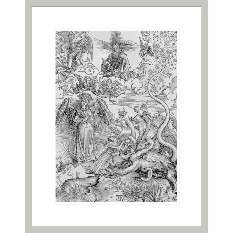 Scène apocalyptique de l'Apocalypse ou «The Revelations of St. John the Divine» par Albrecht Dürer, impression giclée sur cadre
