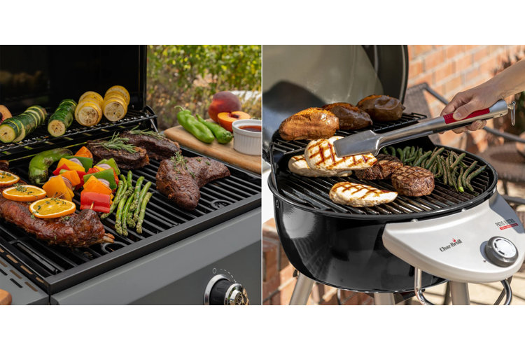 side-by-side comparison of electric vs gas grill