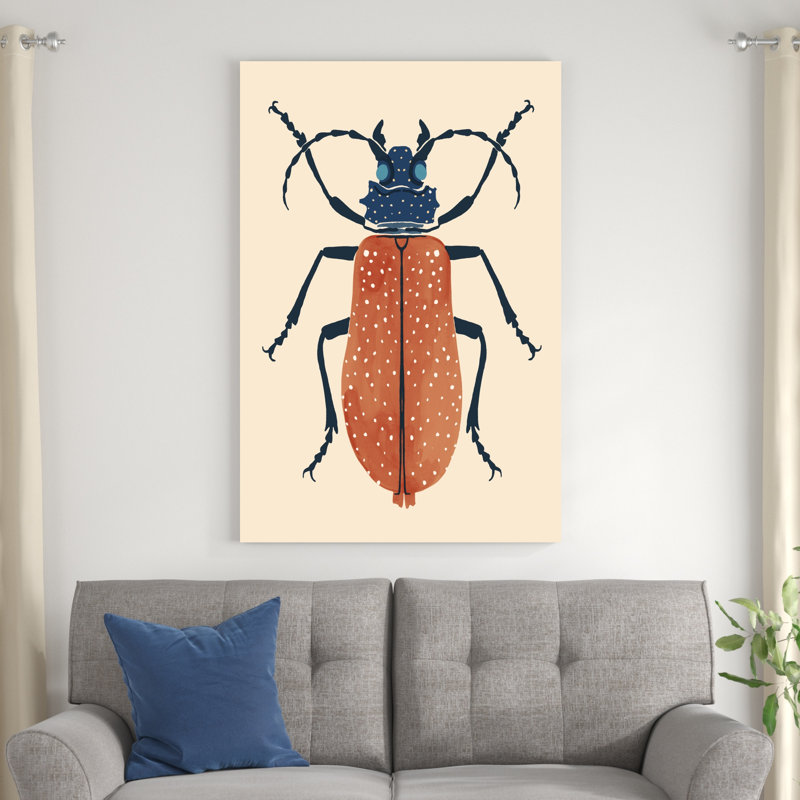 «Beetle Bug III» par Victoria Barnes - peinture sur toile tendue, H 48 po x l 32 po