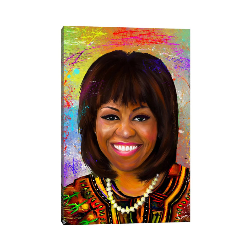 Michelle Obama by Crixtover Edwin - Wrapped Canvas Painting, 101.6 cm H x 66.04 cm W x 1.91 cm D
