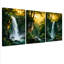 «Waterfall Forest Landscape», reproduction d'art sur toile tendue sur toile (ensemble de 3)-375539427