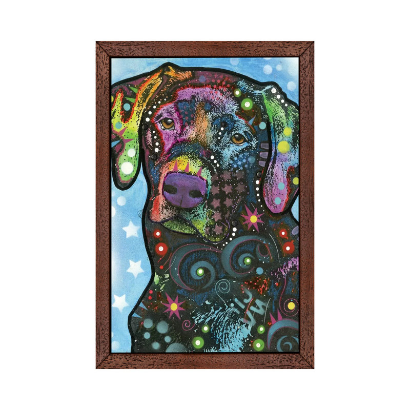 Labrador Iv by Dean Russo - Painting on Canvas, 101.6 cm H x 66.04 cm W x 3.175 cm D, Brown Framed