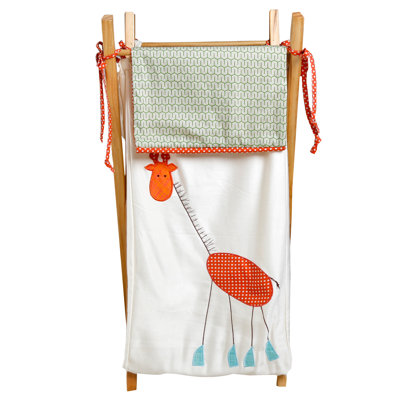 Clendon Solid Wood and Fabric Laundry Hamper
