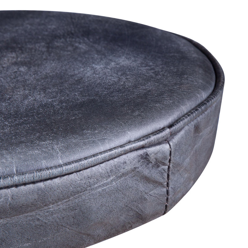 Wellington Upholstered Adjustable Stool with Metal Frame, Ebony