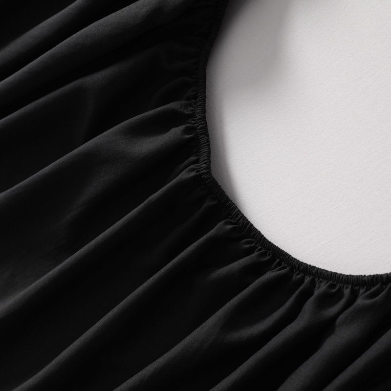 Rayon From Bamboo Fiber Polyester Blend Sheet Set Ultra-Soft Durable All-Season Comfort Bedding, Black