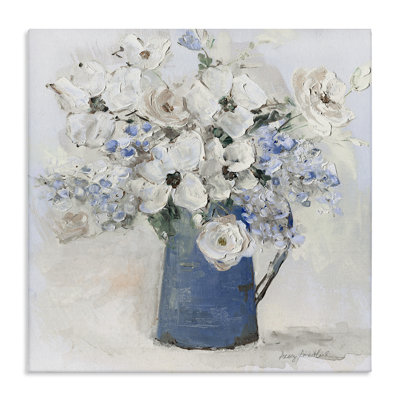 Bouquet in Blue Country Vase Canvas, design by Sally Swatland