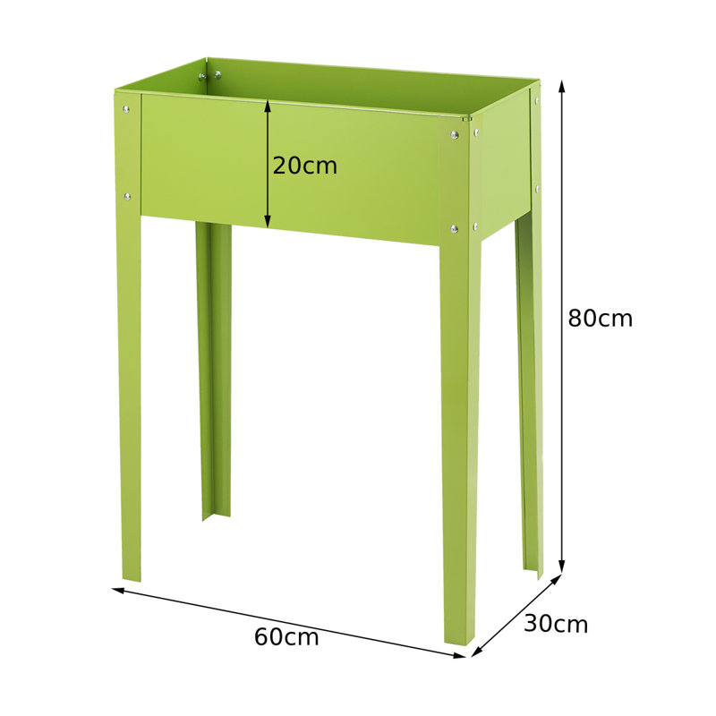 Gouaro Metal Elevated Planter, 80cm H x 60cm W  x 30cm D