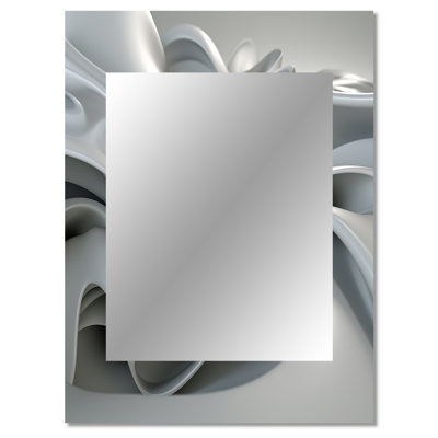 Grey Infinite Ripples - Waves Decorative Mirror, Modern Wall Mirror, Printed Metal Art