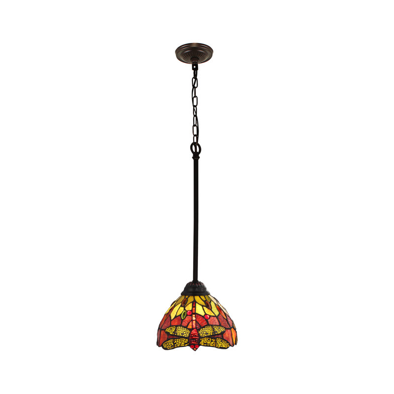 Mini-luminaire suspendu en bronze à 1 lumière de style Tiffany Bloomsbury Market Alesandra