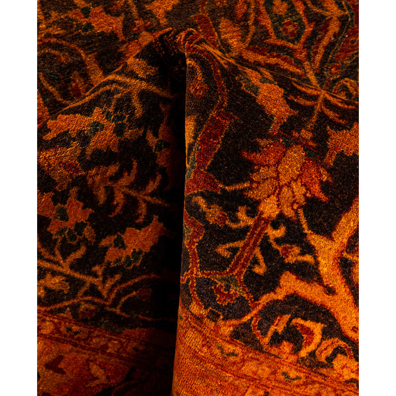 Overdyed Hand-Knotted Wool Modern-Contemporary Red Area Rug 5' 3" x 7' 5"
