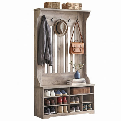 Chalemet Hall Tree 39.4'' Wide with Bench and Shoe Storage