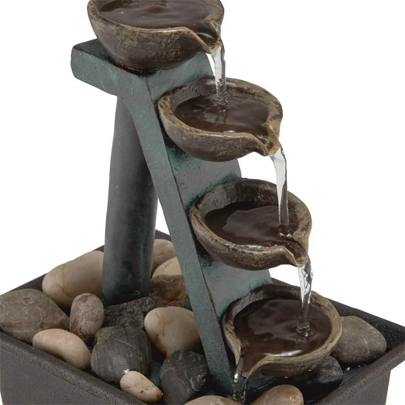 Fontaine de table à 4 niveaux en résine Grassmere