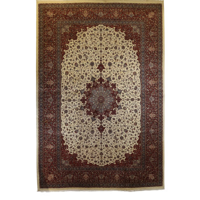 Global Rug One-of-a-Kind Hand-Knotted Kashan 14' x 20'8" Wool Area Rug
