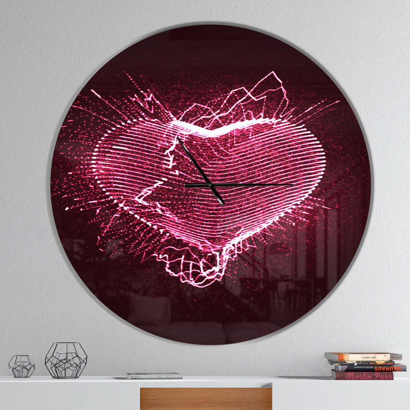 Happy Valentines Day - horloge murale moderne, Grand