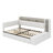 Daybed with Storage Footstool & Shelves, Upholstered Frame with Trundle, USB & LED Light-271107355
