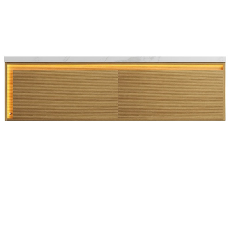 Armoire de base de meuble-lavabo moderne, bois de chêne clair, rangement spacieux pour la maison