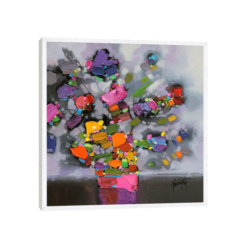Bouquet II by Scott Naismith - Painting on Canvas, 45.72 cm H x 45.72 cm W, White Framed