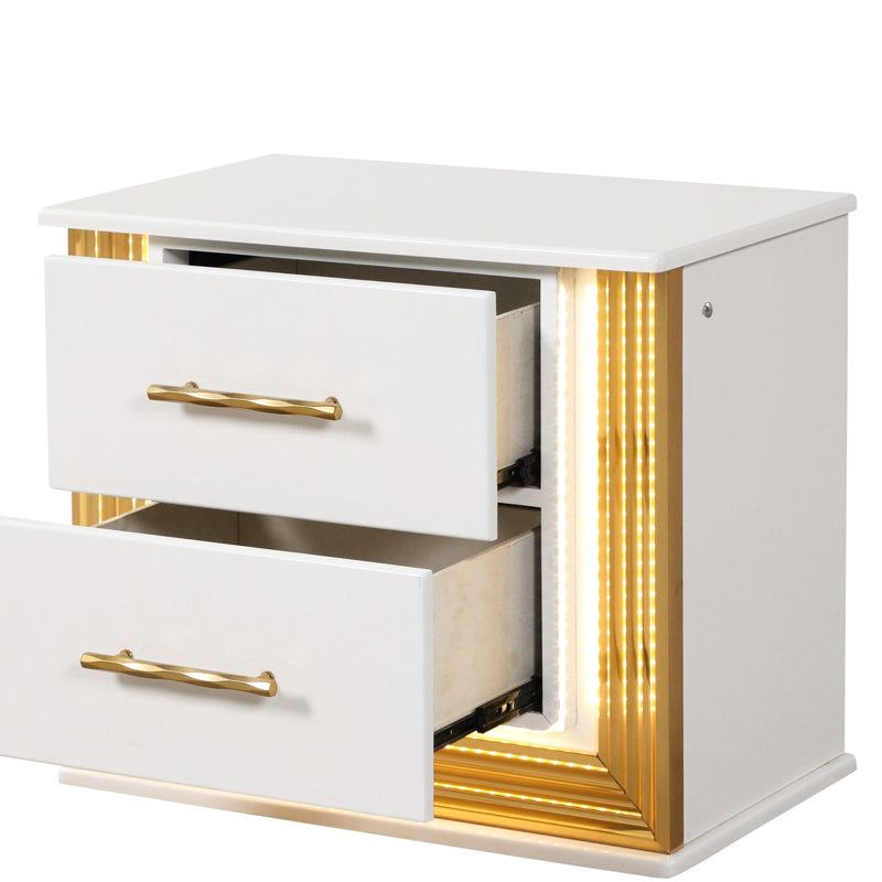 Table de chevet contemporaine en bois blanc