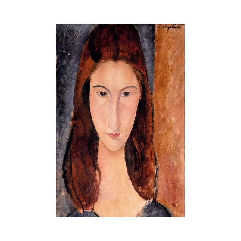 Portrait Of Jeanne Hebuterne by Amedeo Modigliani - Wrapped Canvas Painting, 101.6 cm H x 66.04 cm W x 1.91 cm D
