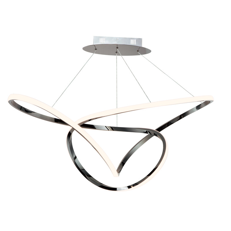 Kayelani 1 - Light Brushed Champagne/Black Chrome LED Single Pendant