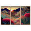Fleurs colorées pendant l'heure dorée I - Paysage montagnard, ensemble d'art mural sur toile-1800121281-1758527681