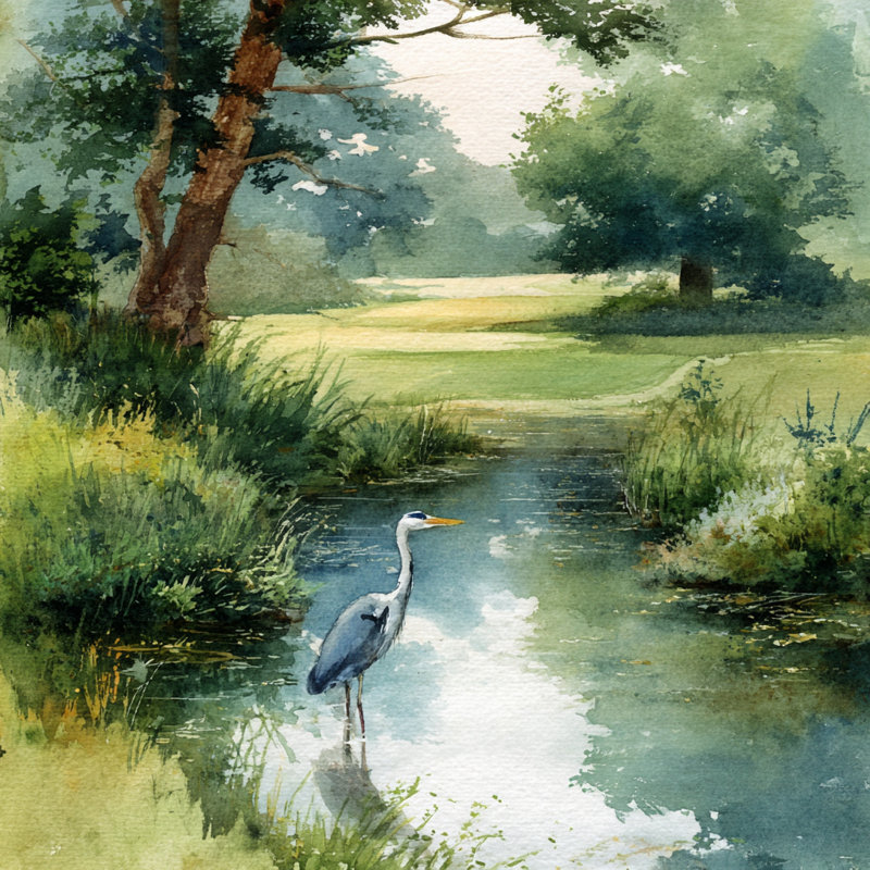 «Creekside Morning I», art mural sur toile tendue, 20 x 20, H 20 po x l 20 po