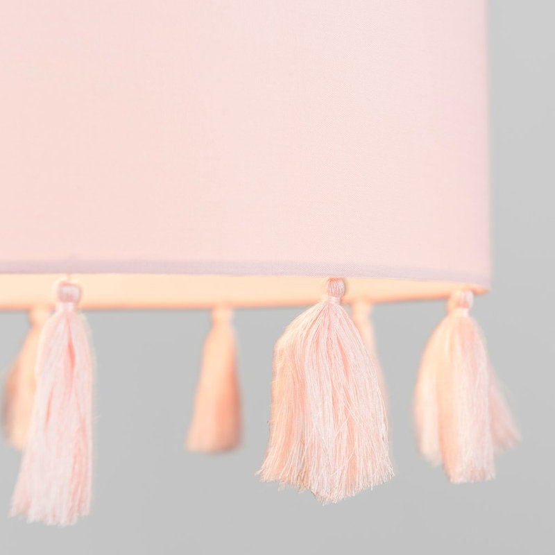 24cm H Cotton Drum Pendant Shade ( Clip On ), Pink