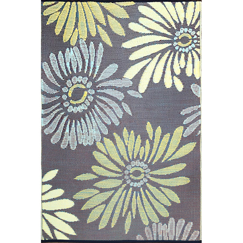 Floral Indoor / Outdoor Rug, Rectangle 4' x 6'