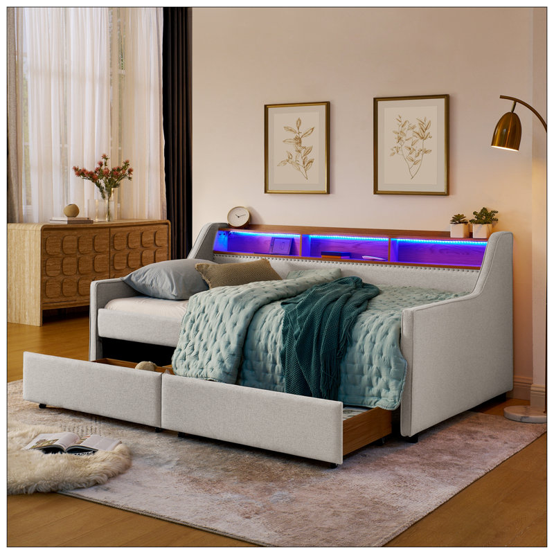 Lit pour chambre à coucher, Beige