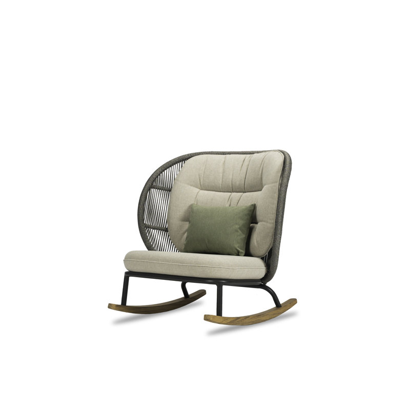 Kodo Outdoor Rocker Chair, Almond, Fossil Gray
