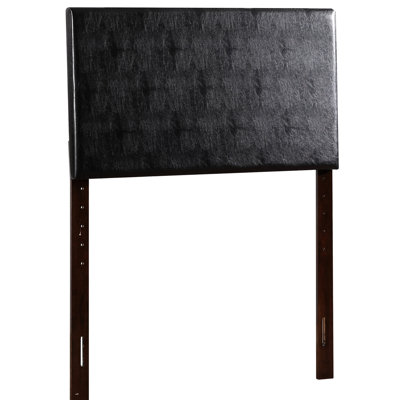 Tête de lit noire en similicuir pour lit simple - 41 à 53 pouces réglable, hauteur réglable en douceur, classique