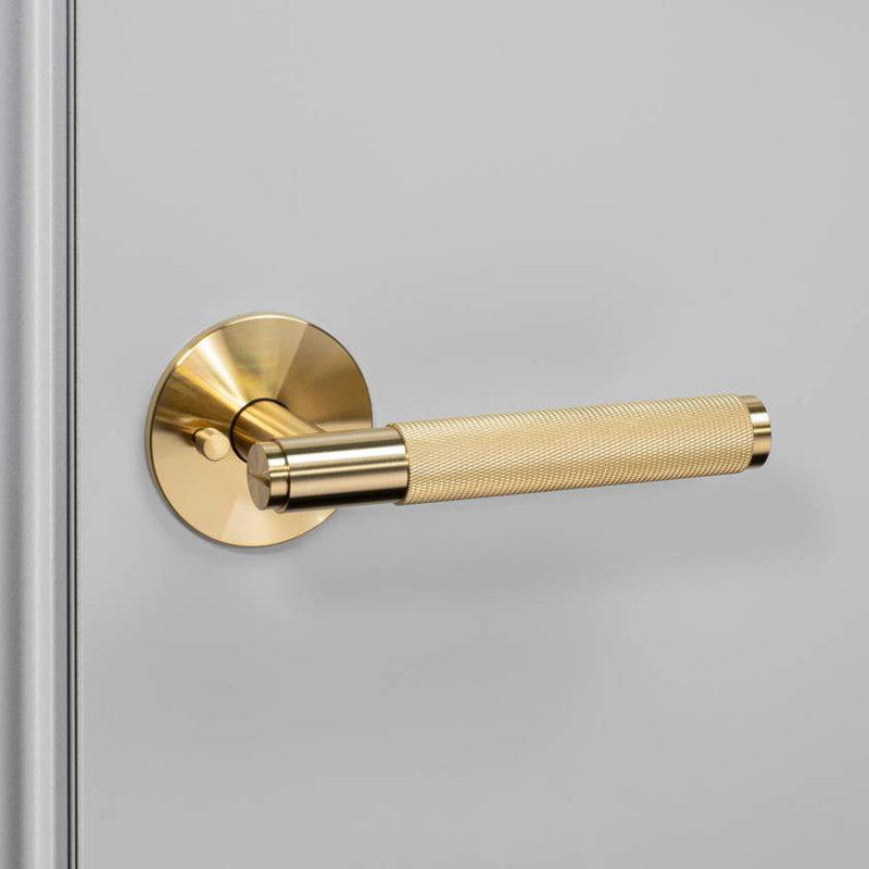 Poignée de porte / conventionnelle / intimité / croix, Laiton