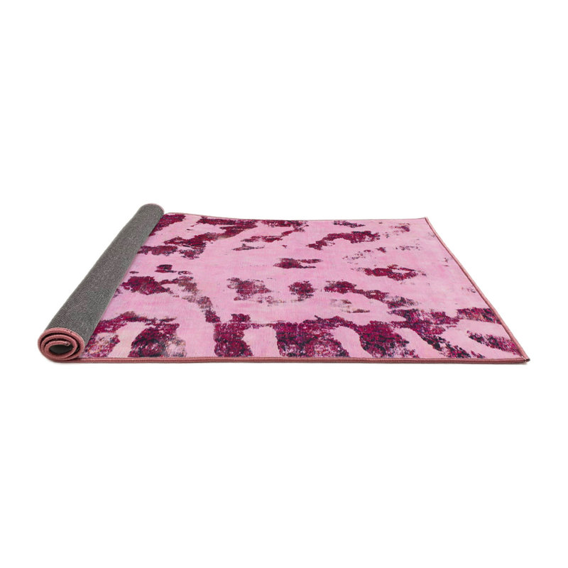 Tapis décoratif multicolore à motif abstrait, Rond 6 pi