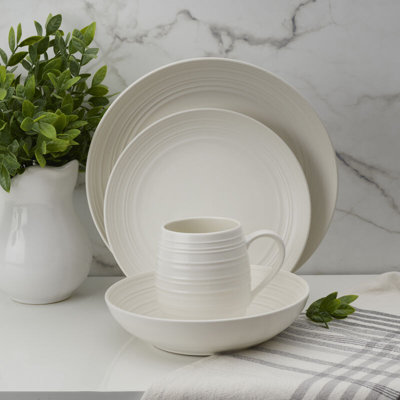 Mikasa Swirl 4 Piece Place Setting Set, Service for 1