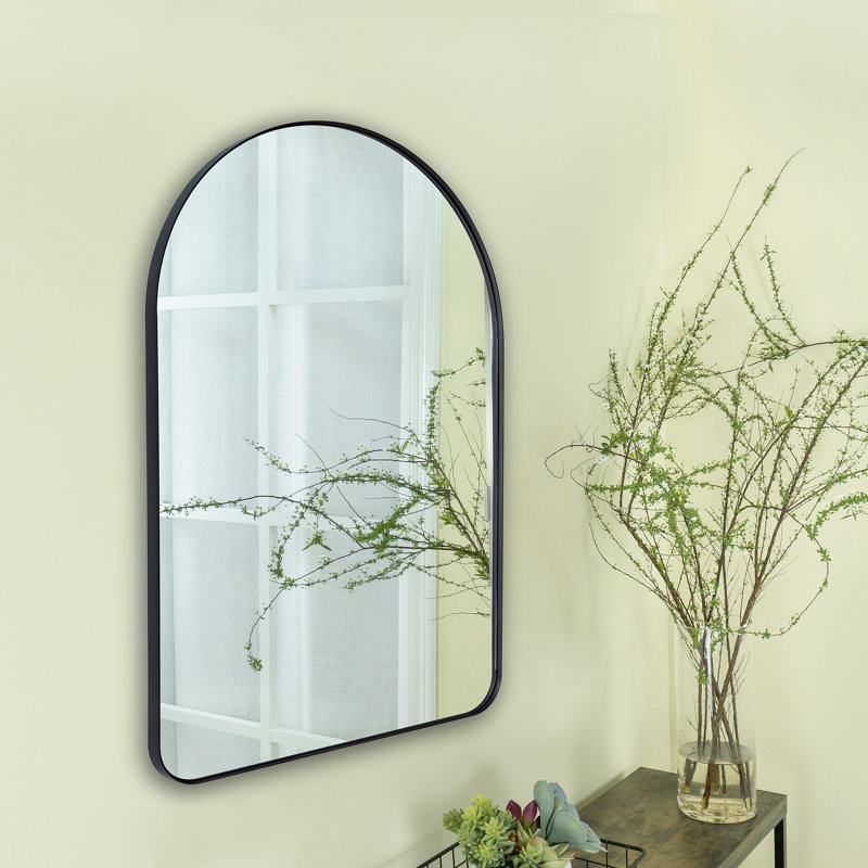 Ophira Stainless Steel Mirror, Matt Black, 36" x 24"