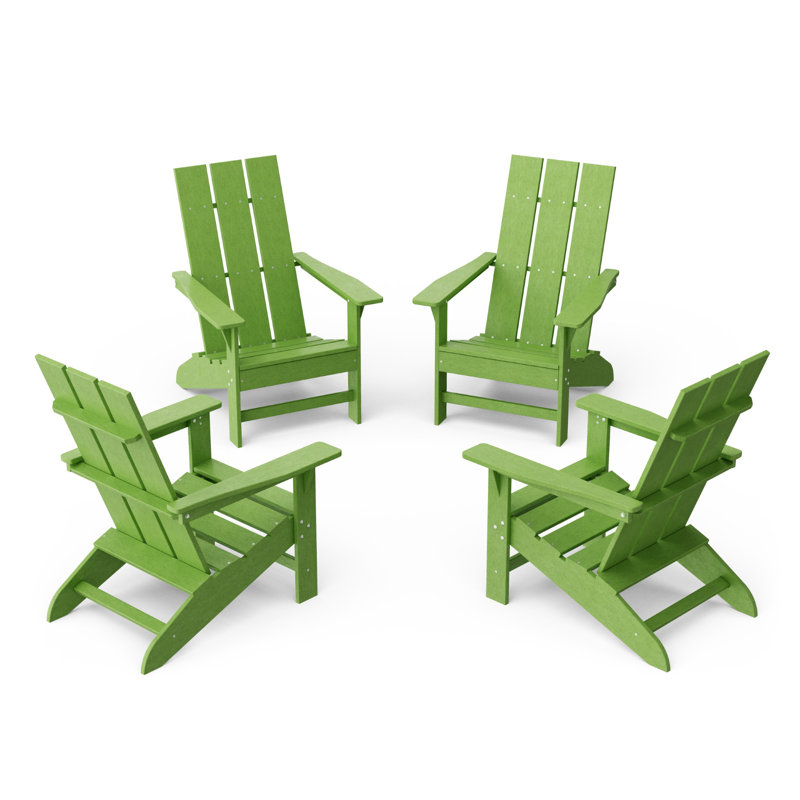 Freedom 4-Piece Modern Adirondack Conversation Set, Lime Green